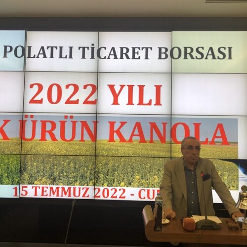 Borsamızda 2022 Yılı Mahsulü İlk Ürün “KANOLA” Satışı gerçekleştirildi…