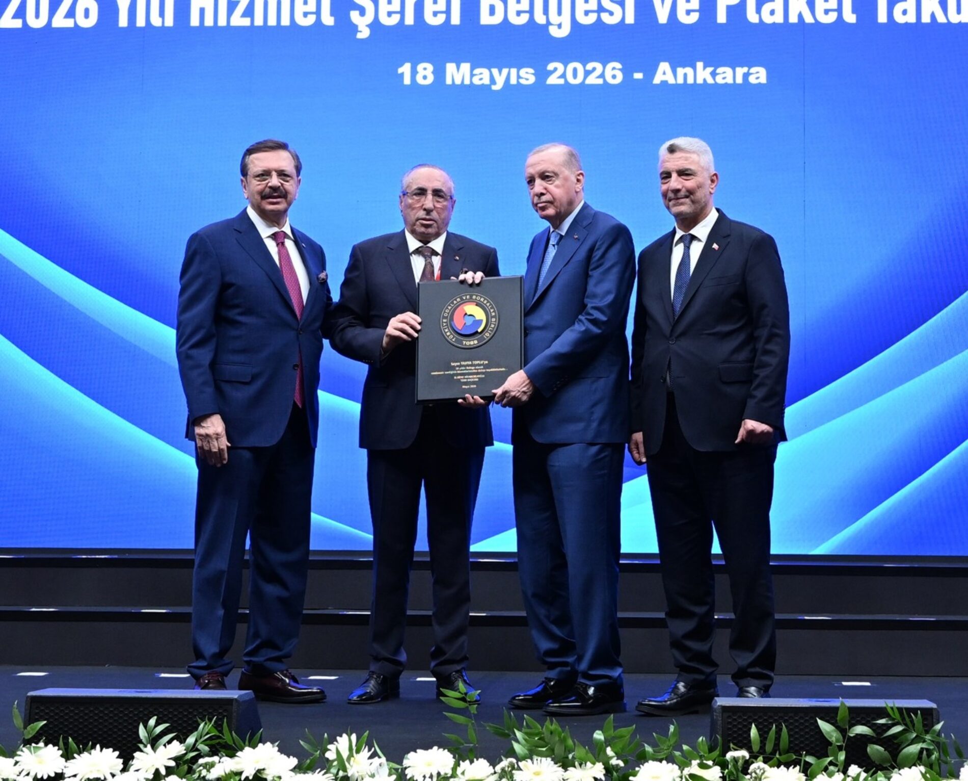 Türkiye Odalar ve Borsalar Birliği (TOBB) 2026 Yılı Hizmet Şeref Belgesi ve Plaket Takdim Töreni, Cumhurbaşkanımız Sayın Recep Tayyip ERDOĞAN’ın Katılımıyla Gerçekleştirildi…